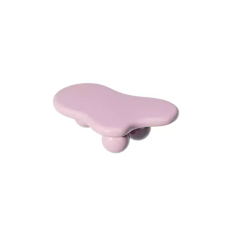 Table basse nuage de 40 po avec pieds sphériques, table centrale moderne et irrégulière pour salon, rose
