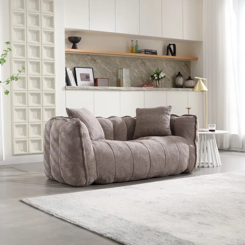 Causeuse d'appoint capitonnée en chenille moderne de 65,1 po avec mousse haute résilience