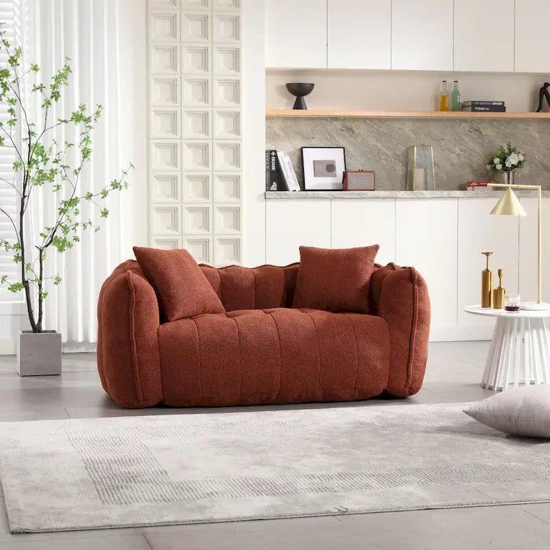 Causeuse d'appoint capitonnée en chenille moderne de 65,1 po avec mousse haute résilience