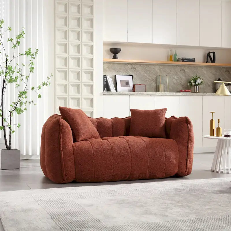 Causeuse d'appoint capitonnée en chenille moderne de 65,1 po avec mousse haute résilience
