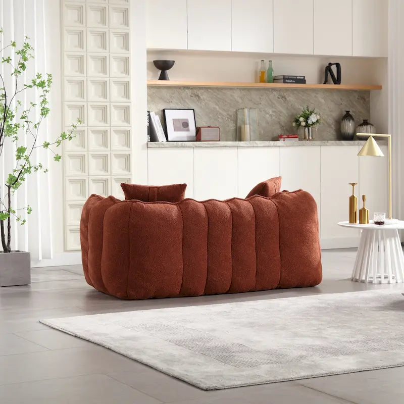 Causeuse d'appoint capitonnée en chenille moderne de 65,1 po avec mousse haute résilience