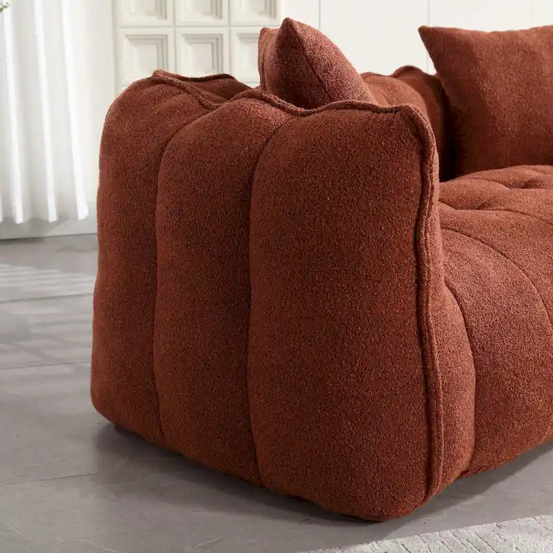 Causeuse d'appoint capitonnée en chenille moderne de 65,1 po avec mousse haute résilience