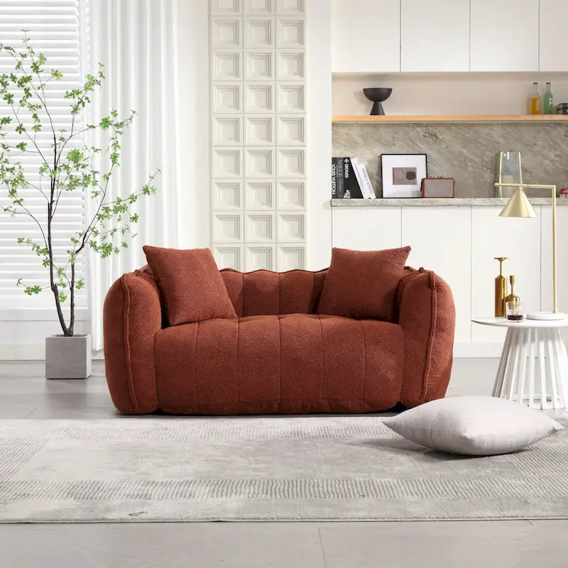 Causeuse d'appoint capitonnée en chenille moderne de 65,1 po avec mousse haute résilience