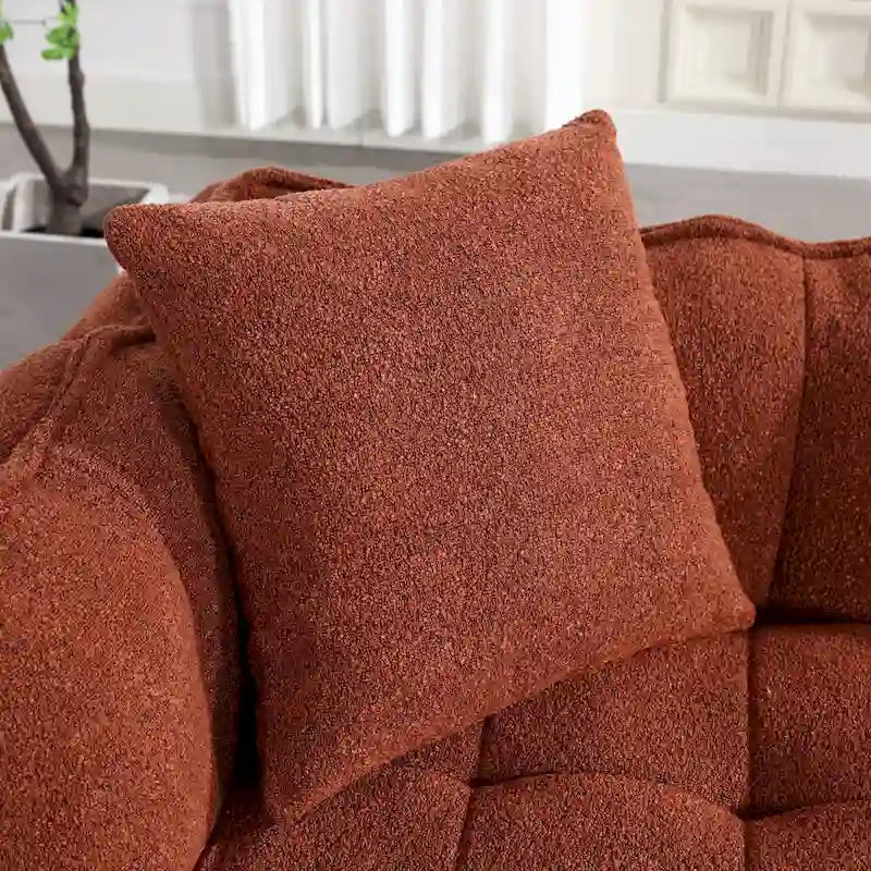 Causeuse d'appoint capitonnée en chenille moderne de 65,1 po avec mousse haute résilience