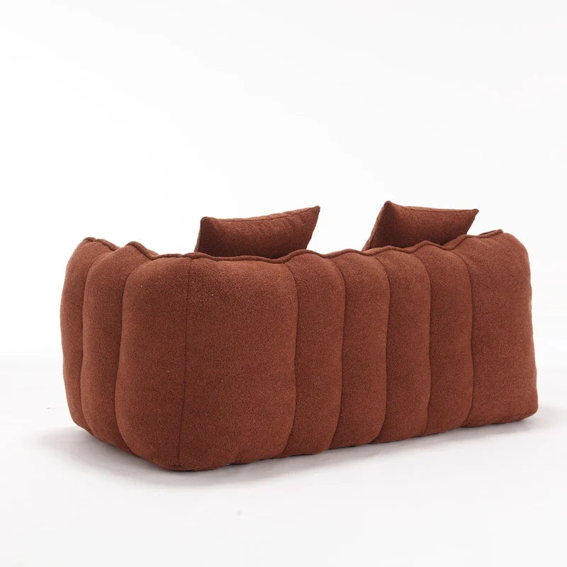Causeuse d'appoint capitonnée en chenille moderne de 65,1 po avec mousse haute résilience