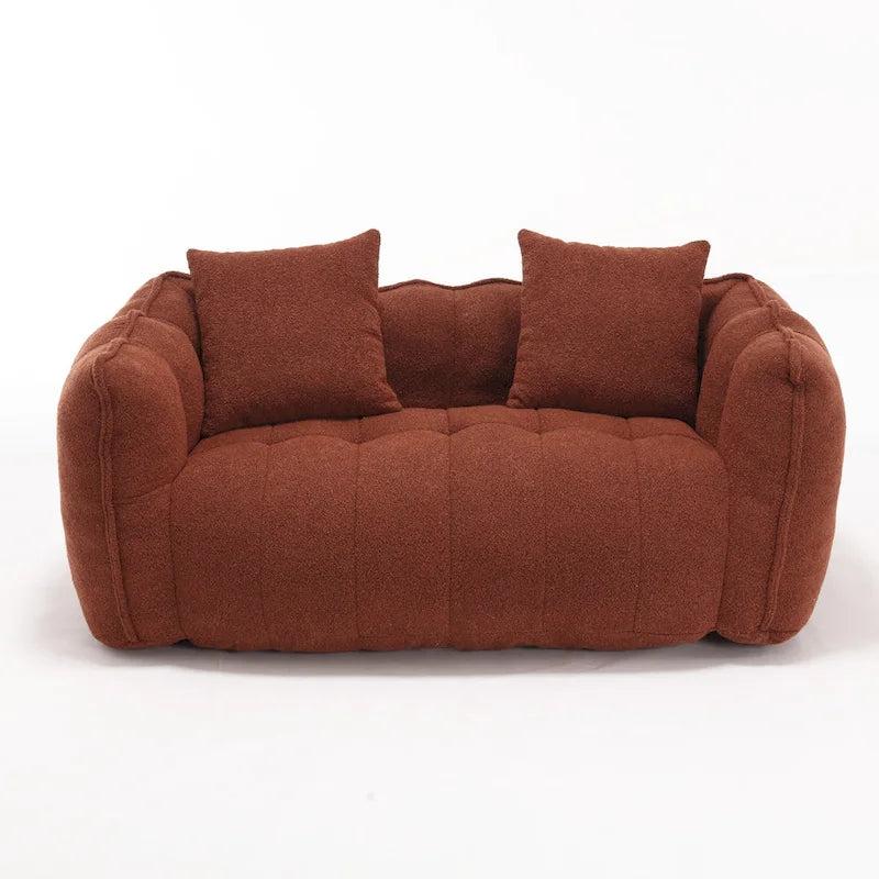 Causeuse d'appoint capitonnée en chenille moderne de 65,1 po avec mousse haute résilience
