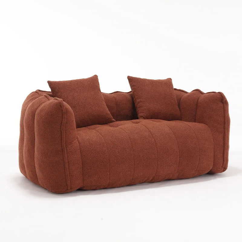 Causeuse d'appoint capitonnée en chenille moderne de 65,1 po avec mousse haute résilience
