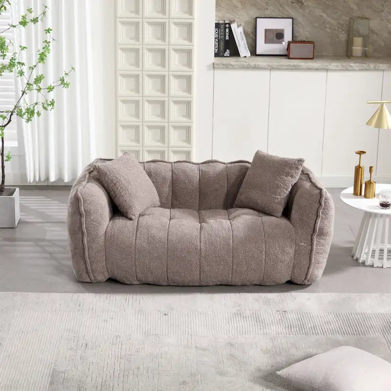 Causeuse d'appoint capitonnée en chenille moderne de 65,1 po avec mousse haute résilience