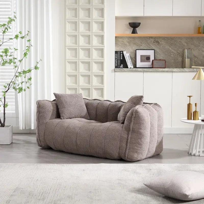 Causeuse d'appoint capitonnée en chenille moderne de 65,1 po avec mousse haute résilience