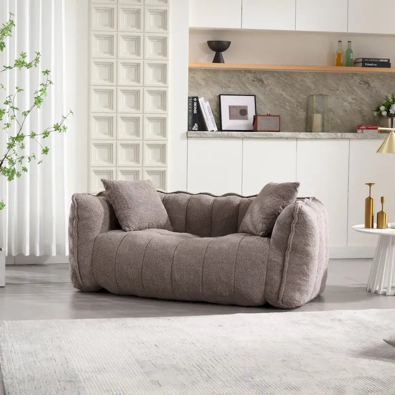 Causeuse d'appoint capitonnée en chenille moderne de 65,1 po avec mousse haute résilience