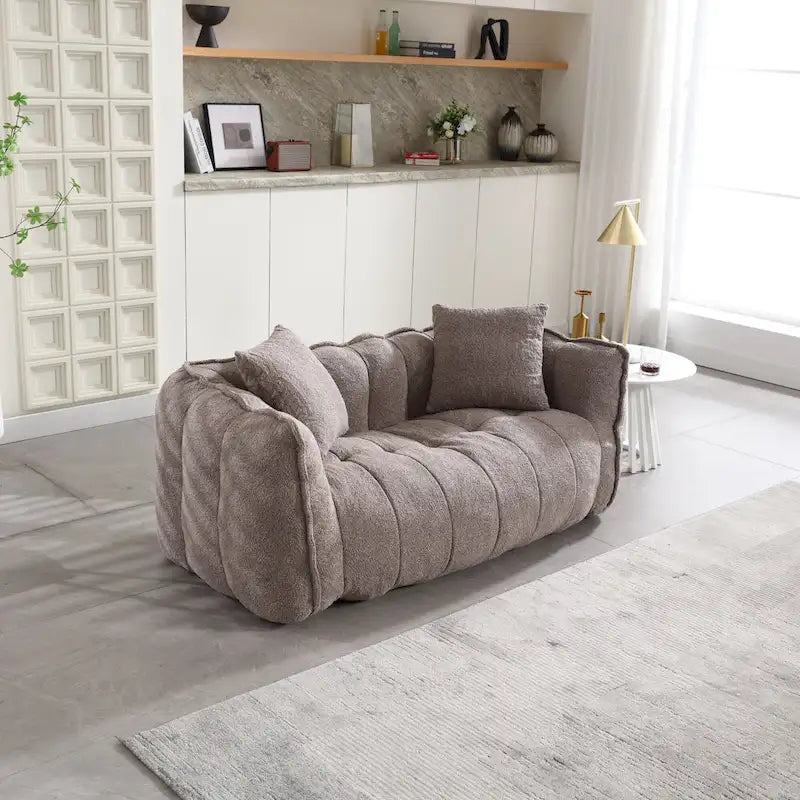 Causeuse d'appoint capitonnée en chenille moderne de 65,1 po avec mousse haute résilience