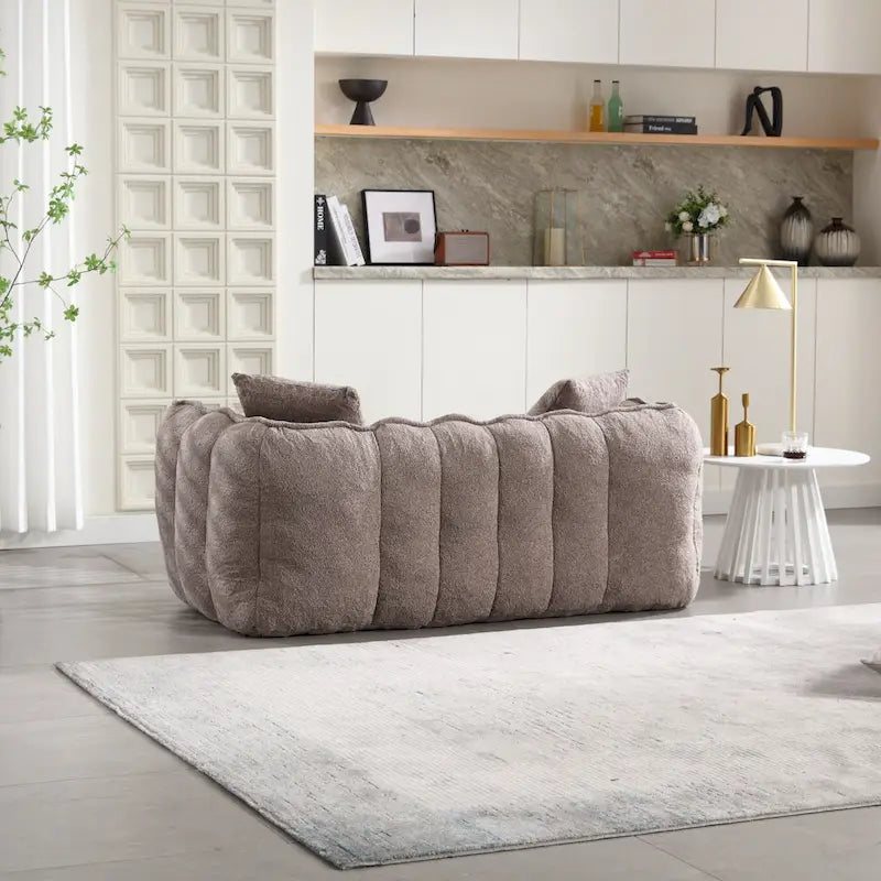 Causeuse d'appoint capitonnée en chenille moderne de 65,1 po avec mousse haute résilience