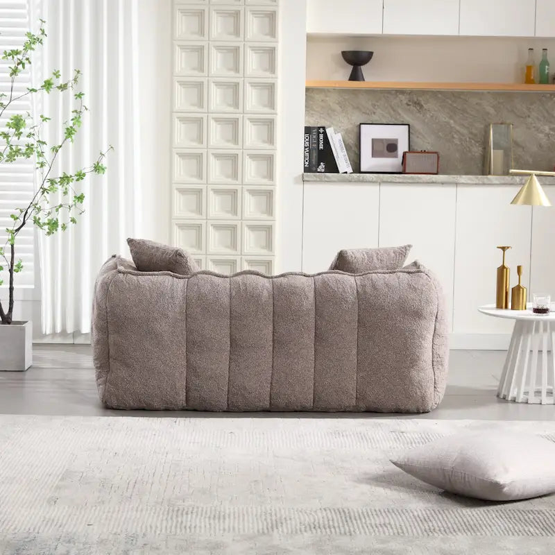 Causeuse d'appoint capitonnée en chenille moderne de 65,1 po avec mousse haute résilience
