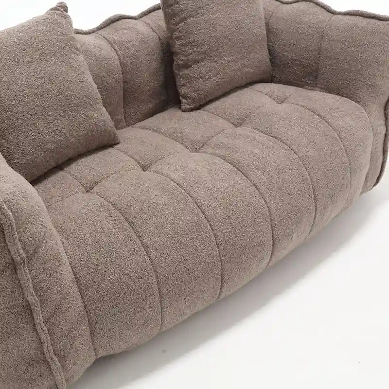 Causeuse d'appoint capitonnée en chenille moderne de 65,1 po avec mousse haute résilience