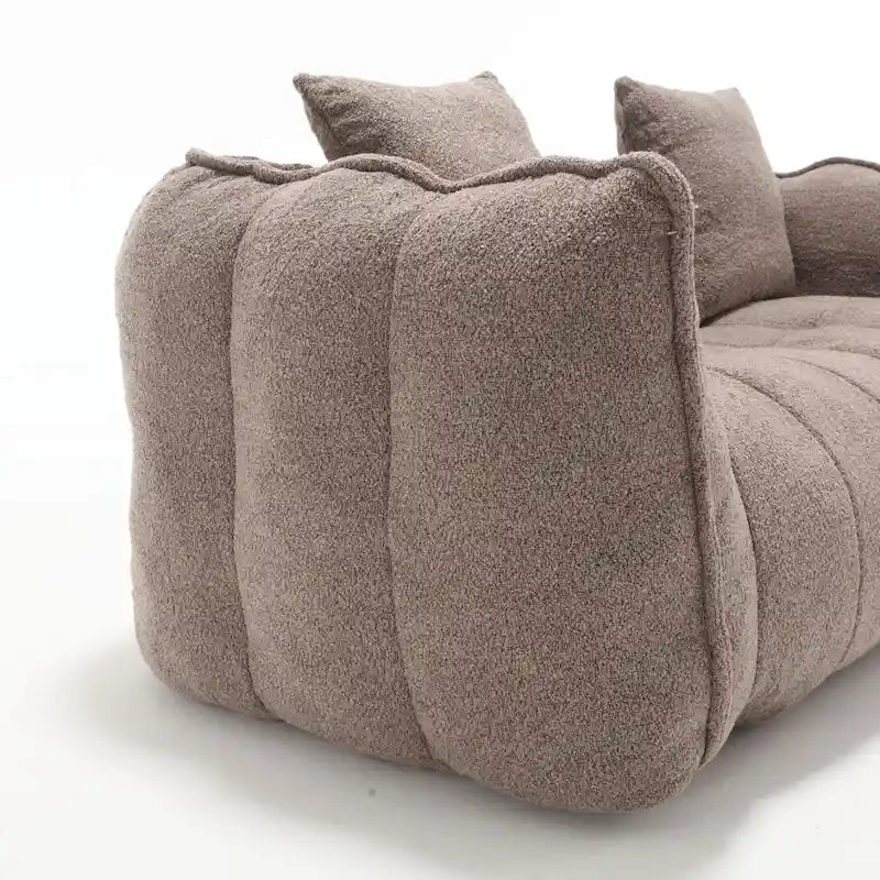 Causeuse d'appoint capitonnée en chenille moderne de 65,1 po avec mousse haute résilience