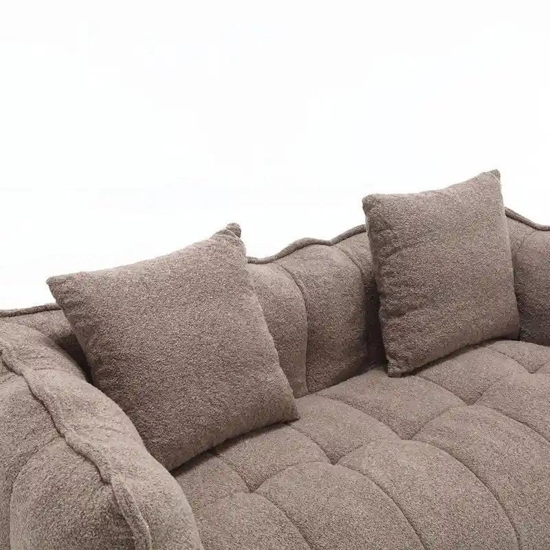 Causeuse d'appoint capitonnée en chenille moderne de 65,1 po avec mousse haute résilience