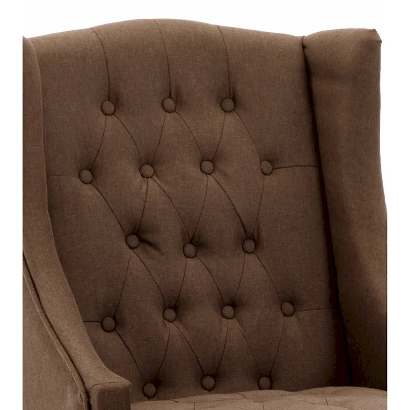Fauteuil à oreilles avec cadre en bois massif, fauteuil moderne du milieu du siècle, fauteuil d'appoint avec dossier extra-épais