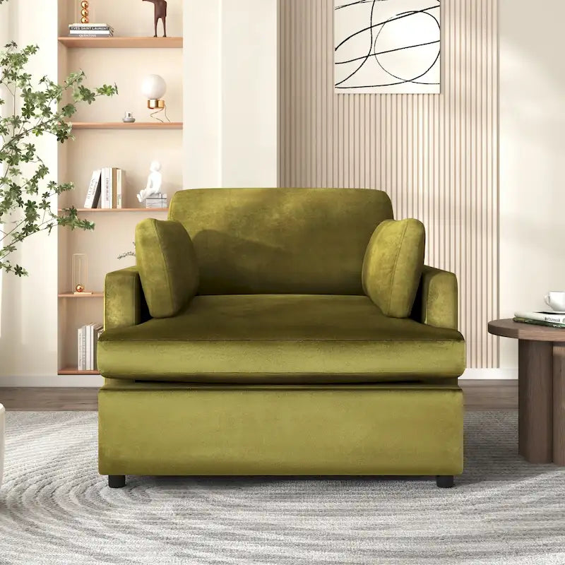 Fauteuil d'appoint surdimensionné - Coussins d'accoudoir confortables, Style neutre polyvalent, Design élégant, Cadre durable
