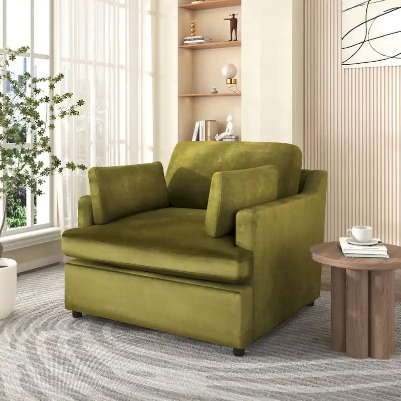 Fauteuil d'appoint surdimensionné - Coussins d'accoudoir confortables, Style neutre polyvalent, Design élégant, Cadre durable