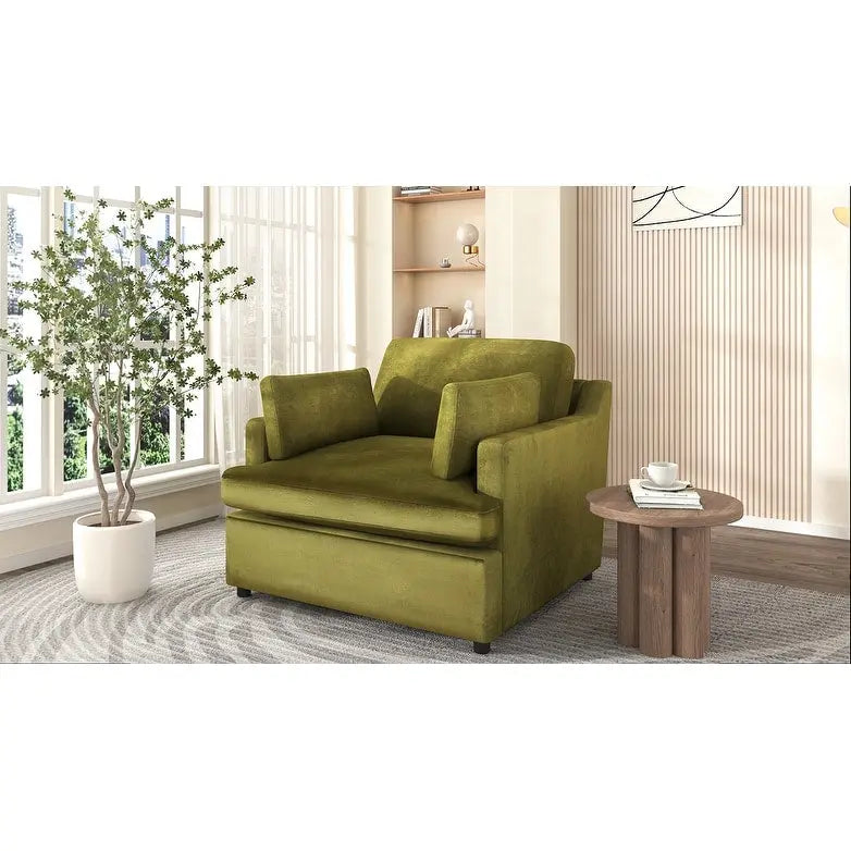 Fauteuil d'appoint surdimensionné - Coussins d'accoudoir confortables, Style neutre polyvalent, Design élégant, Cadre durable