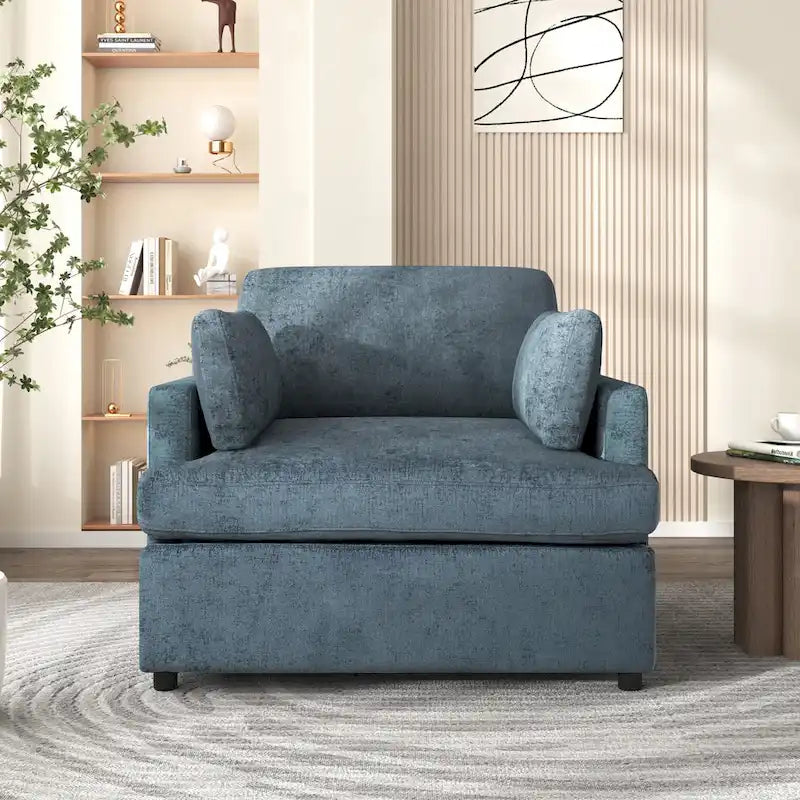 Fauteuil d'appoint surdimensionné - Coussins d'accoudoir confortables, Style neutre polyvalent, Design élégant, Cadre durable
