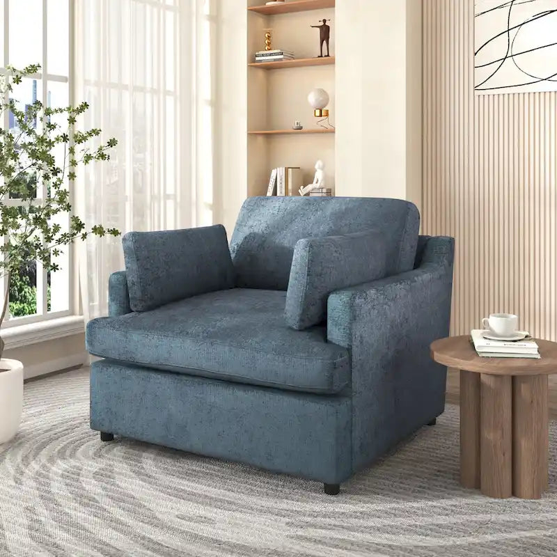 Fauteuil d'appoint surdimensionné - Coussins d'accoudoir confortables, Style neutre polyvalent, Design élégant, Cadre durable
