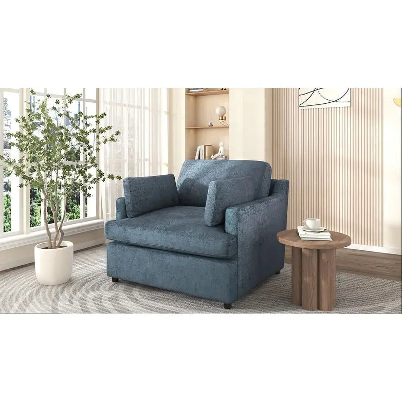 Fauteuil d'appoint surdimensionné - Coussins d'accoudoir confortables, Style neutre polyvalent, Design élégant, Cadre durable