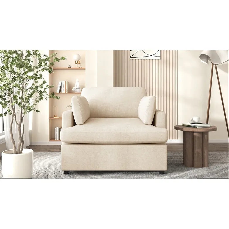 Fauteuil d'appoint surdimensionné - Coussins d'accoudoir confortables, Style neutre polyvalent, Design élégant, Cadre durable