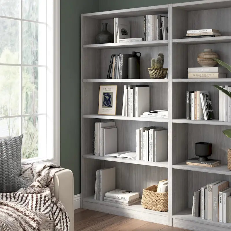 Bibliothèque à 5 étagères, haute et de rangement