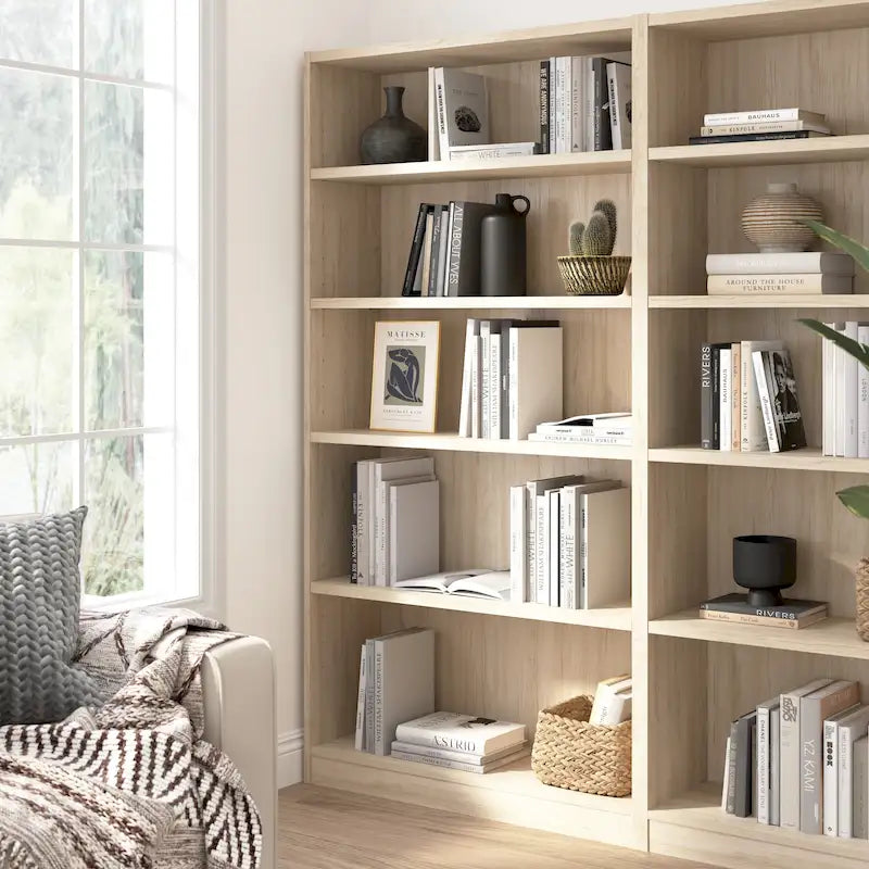 Bibliothèque à 5 étagères, haute et de rangement
