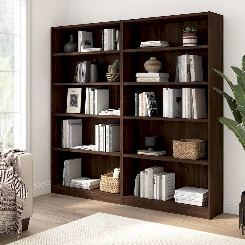 Bibliothèque à 5 étagères, haute et de rangement
