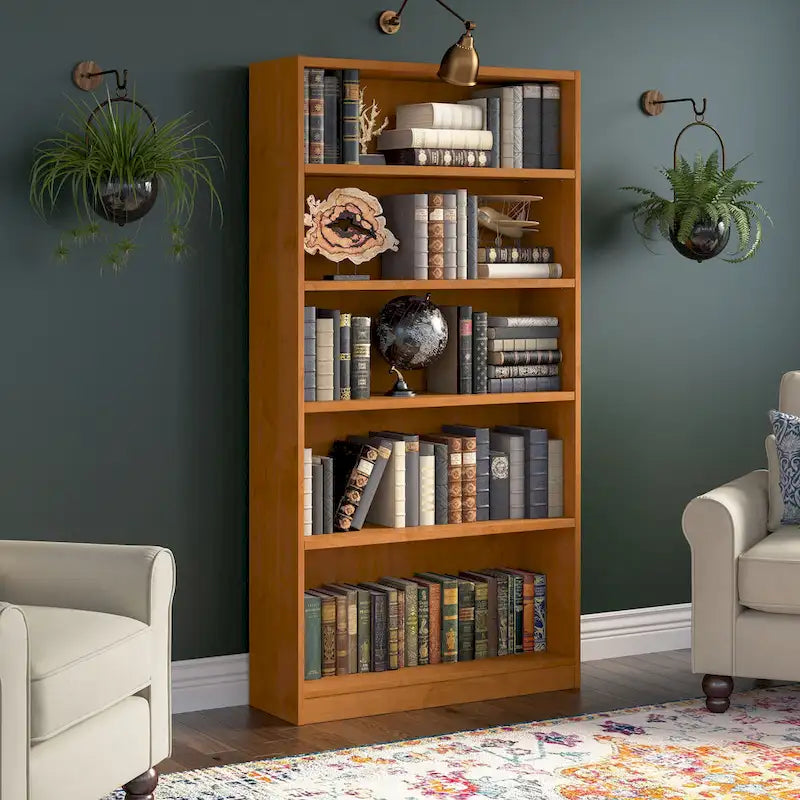 Bibliothèque à 5 étagères, haute et de rangement