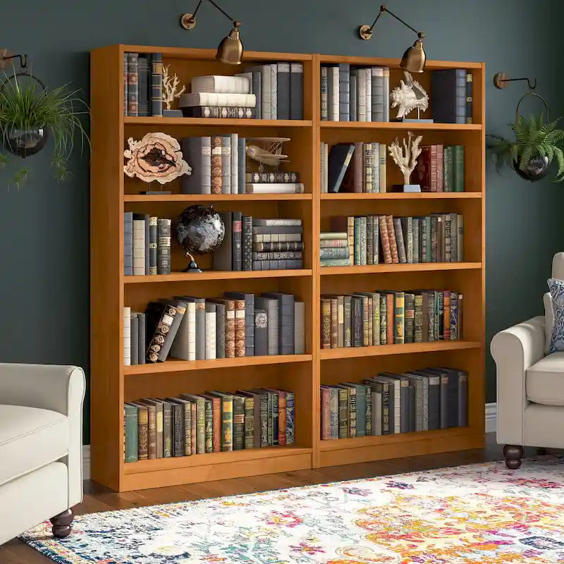 Bibliothèque à 5 étagères, haute et de rangement