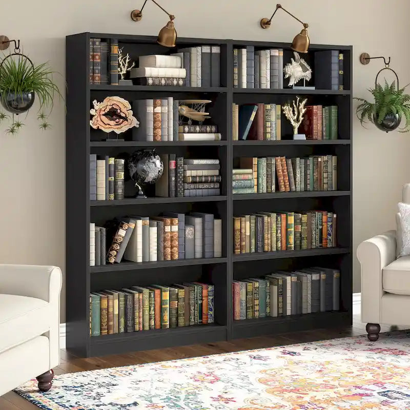 Bibliothèque à 5 étagères, haute et de rangement
