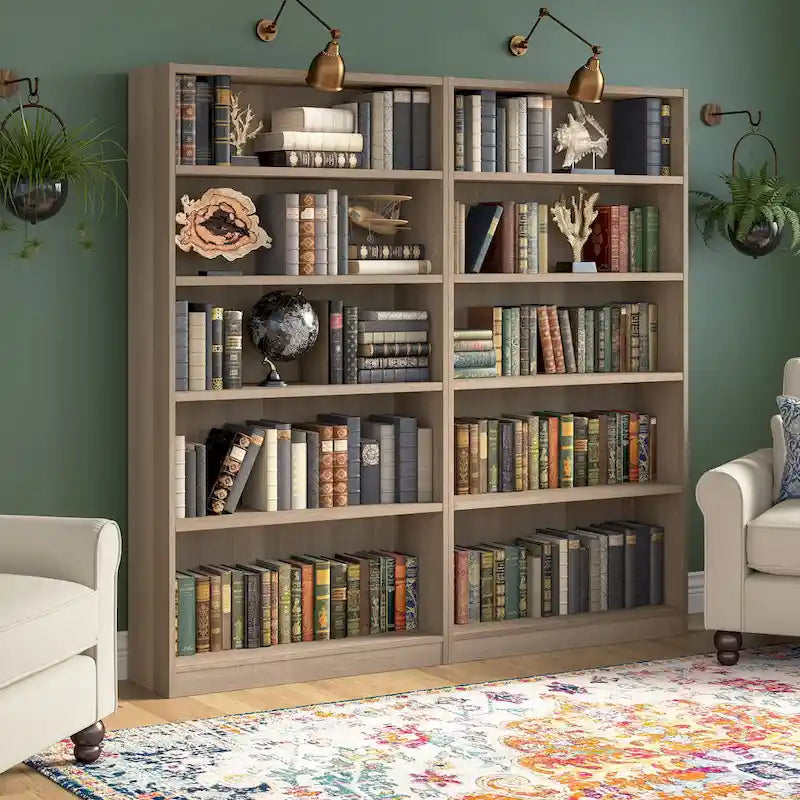 Bibliothèque à 5 étagères, haute et de rangement