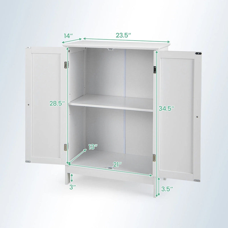 Meuble de rangement de salle de bain au sol avec double porte, armoire de cuisine, meuble à chaussures
