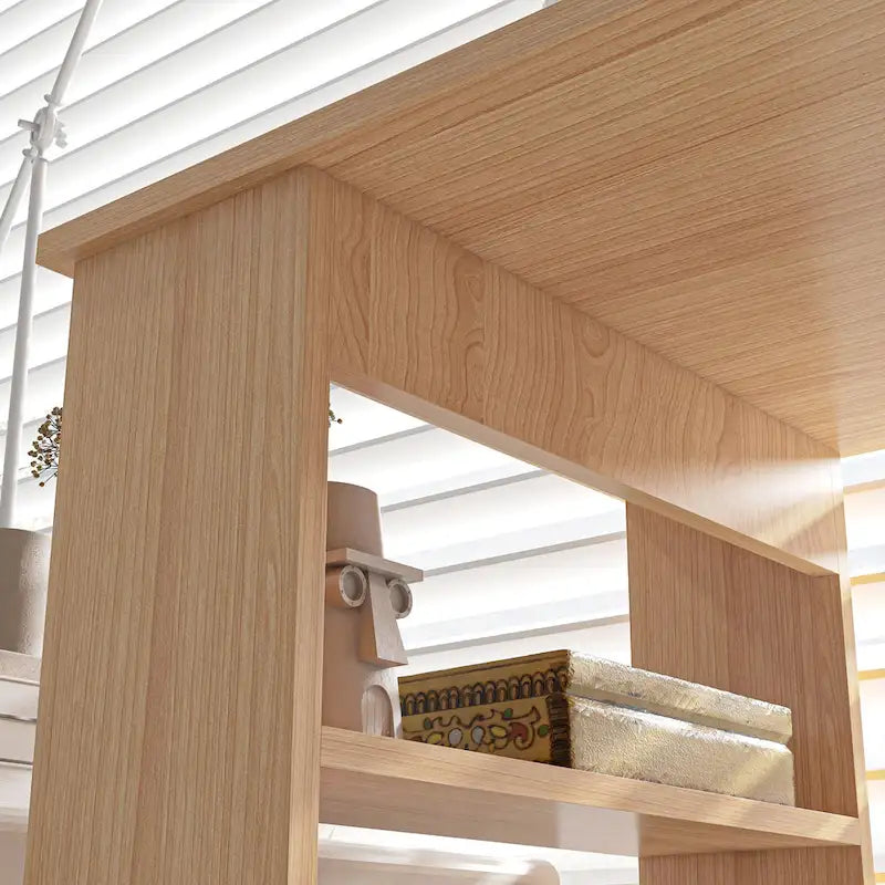 Bureau d'angle en L, bureau à domicile rotatif à 360 degrés avec étagères de rangement