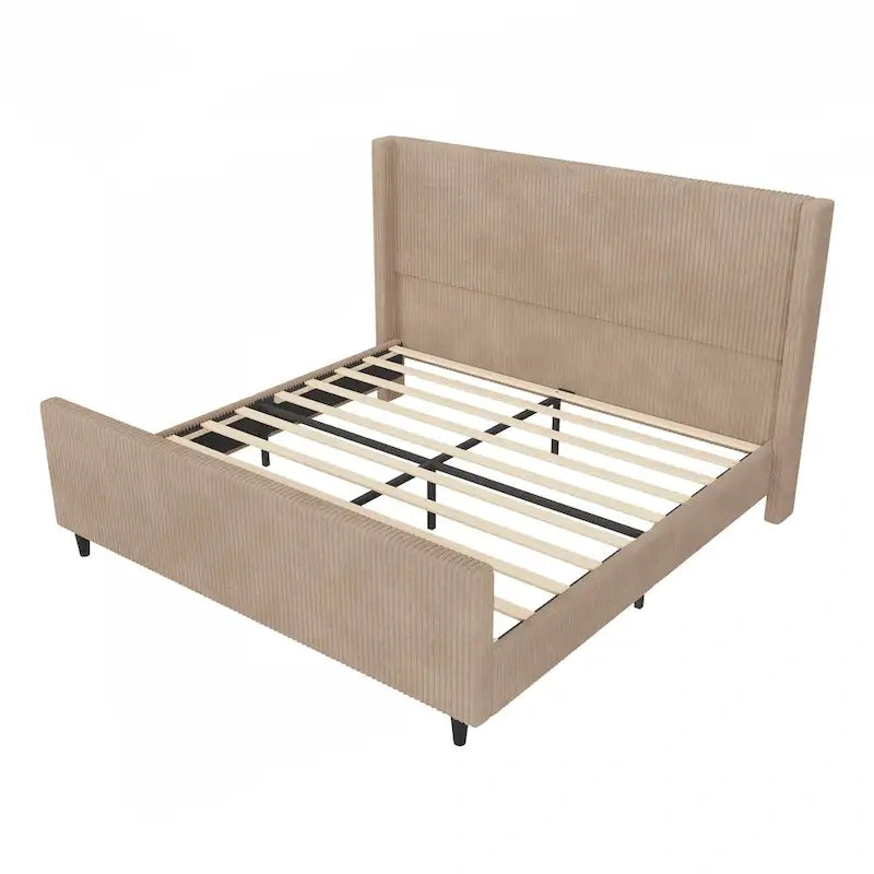 Cadre de lit rembourré robuste et confortable avec tête de lit élégante