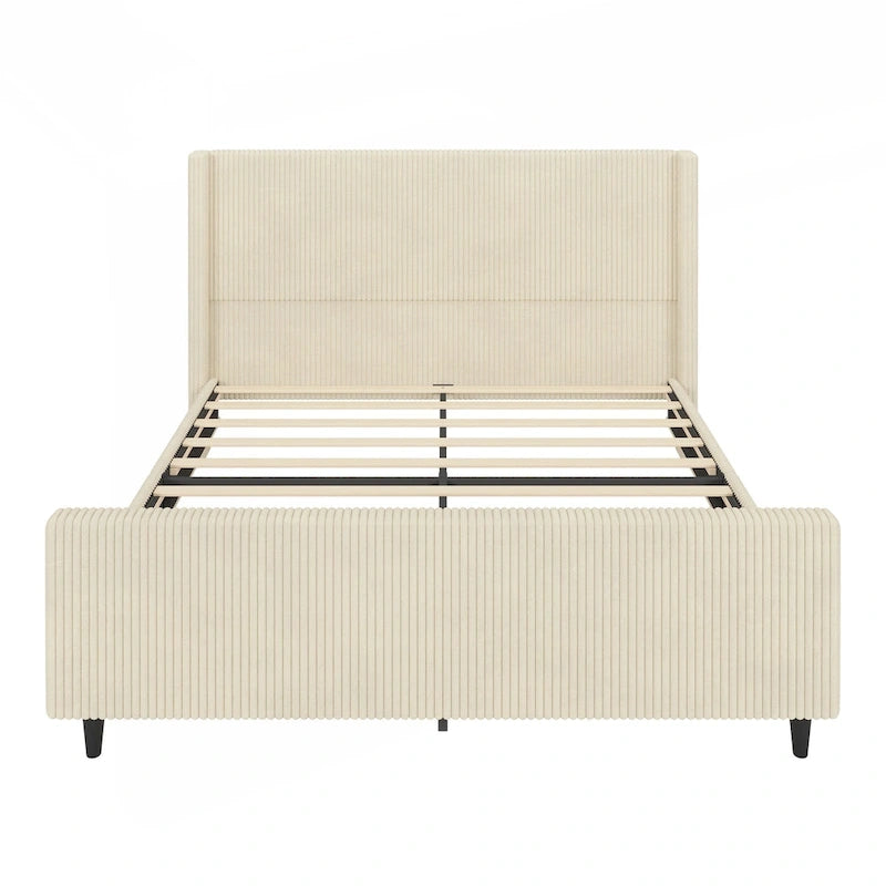 Cadre de lit rembourré robuste et confortable avec tête de lit élégante
