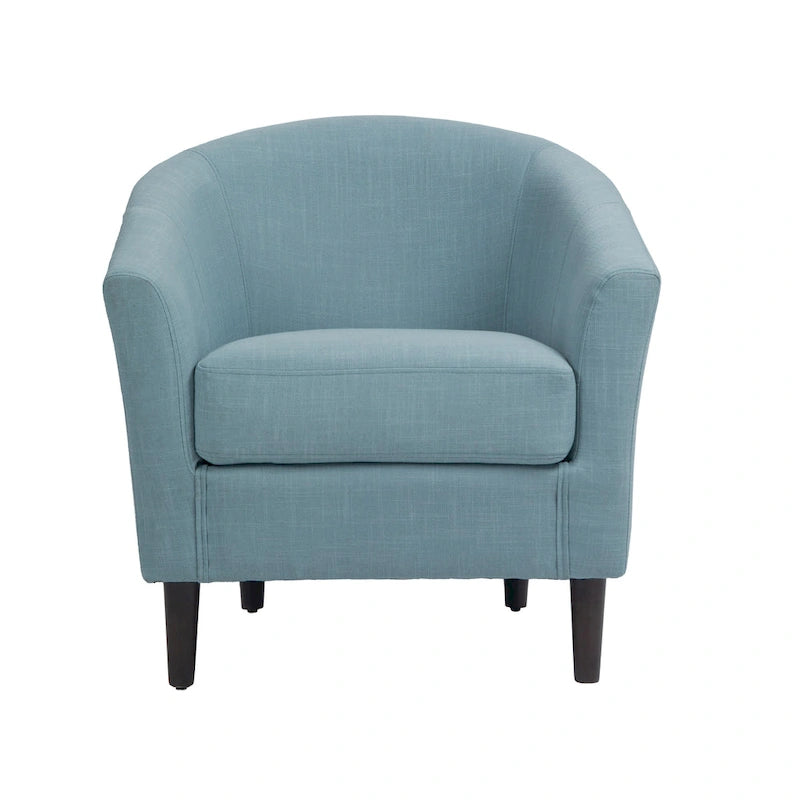 Lot de 2 fauteuils club modernes en lin style tonneau