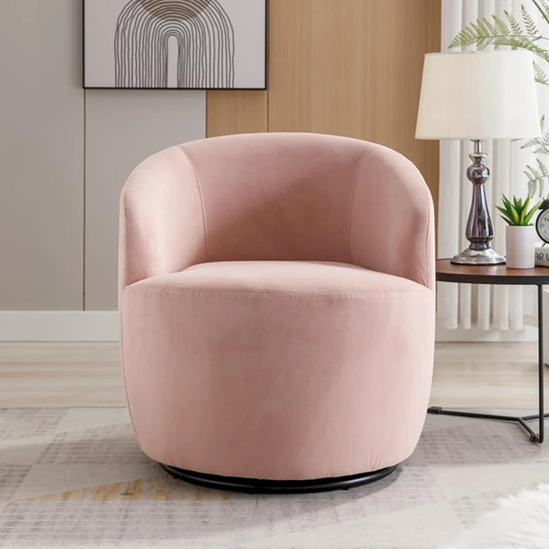 Fauteuil d'appoint pivotant en velours avec anneau thermolaqué