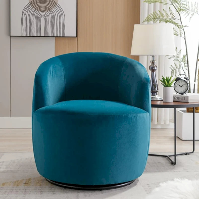 Fauteuil d'appoint pivotant en velours avec anneau thermolaqué