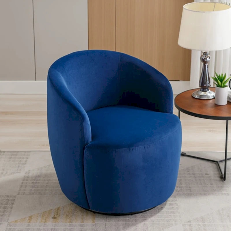 Fauteuil d'appoint pivotant en velours avec anneau thermolaqué