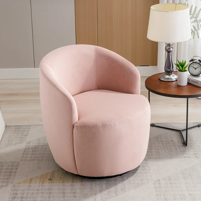 Fauteuil d'appoint pivotant en velours avec anneau thermolaqué