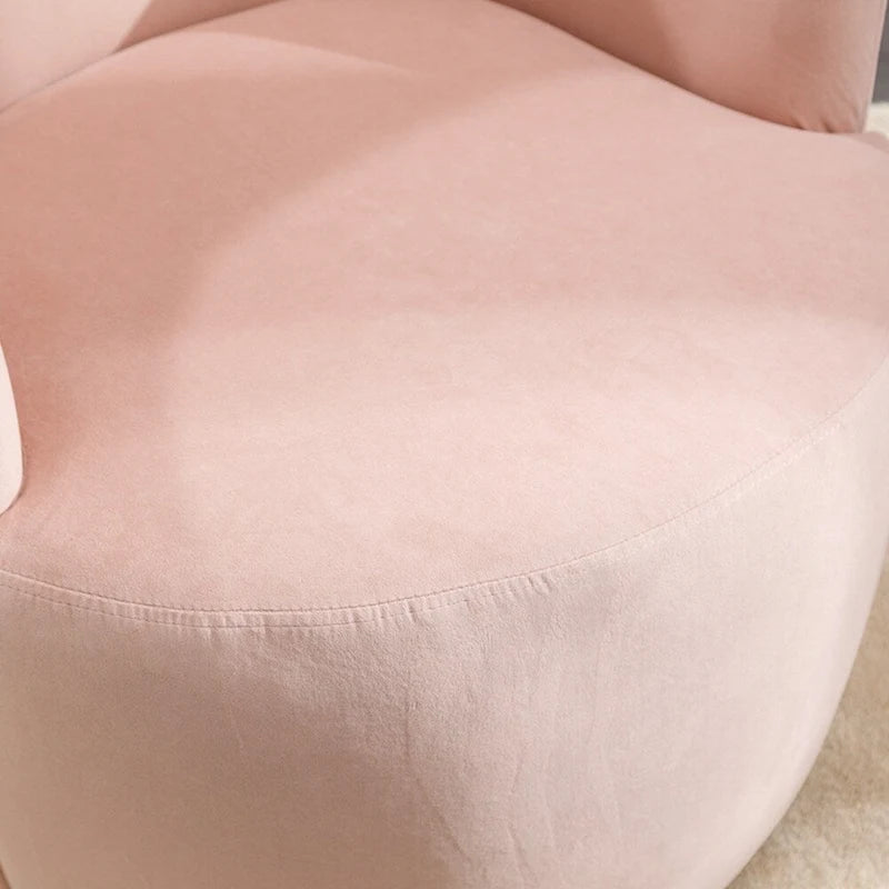 Fauteuil d'appoint pivotant en velours avec anneau thermolaqué