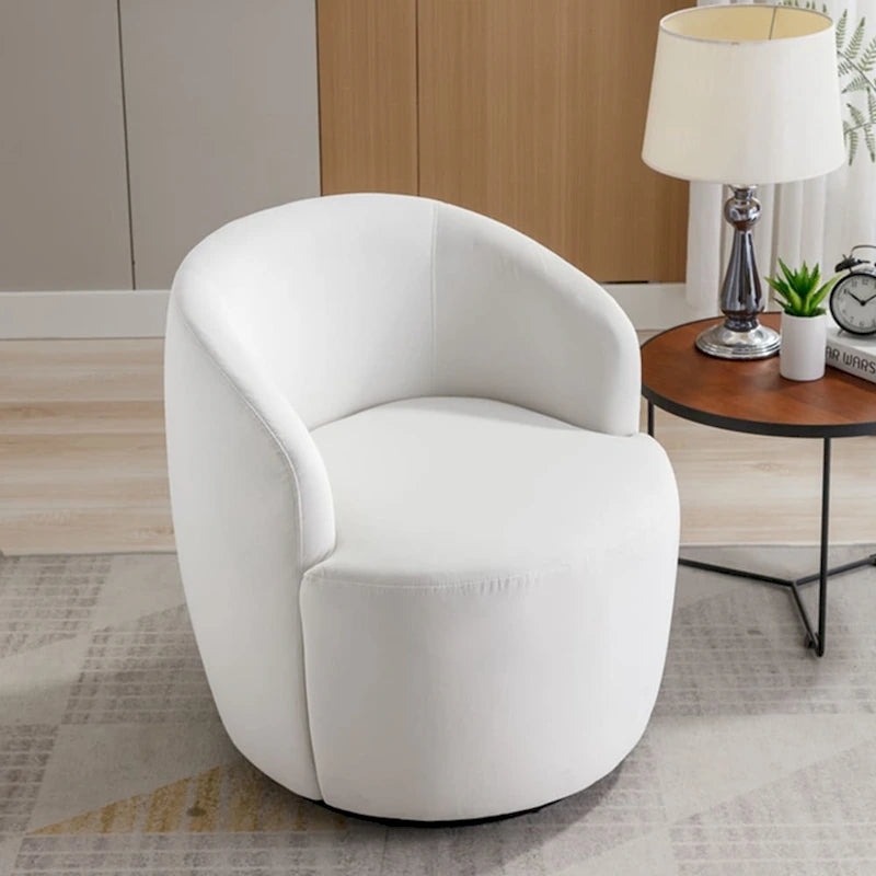 Fauteuil d'appoint pivotant en velours avec anneau thermolaqué