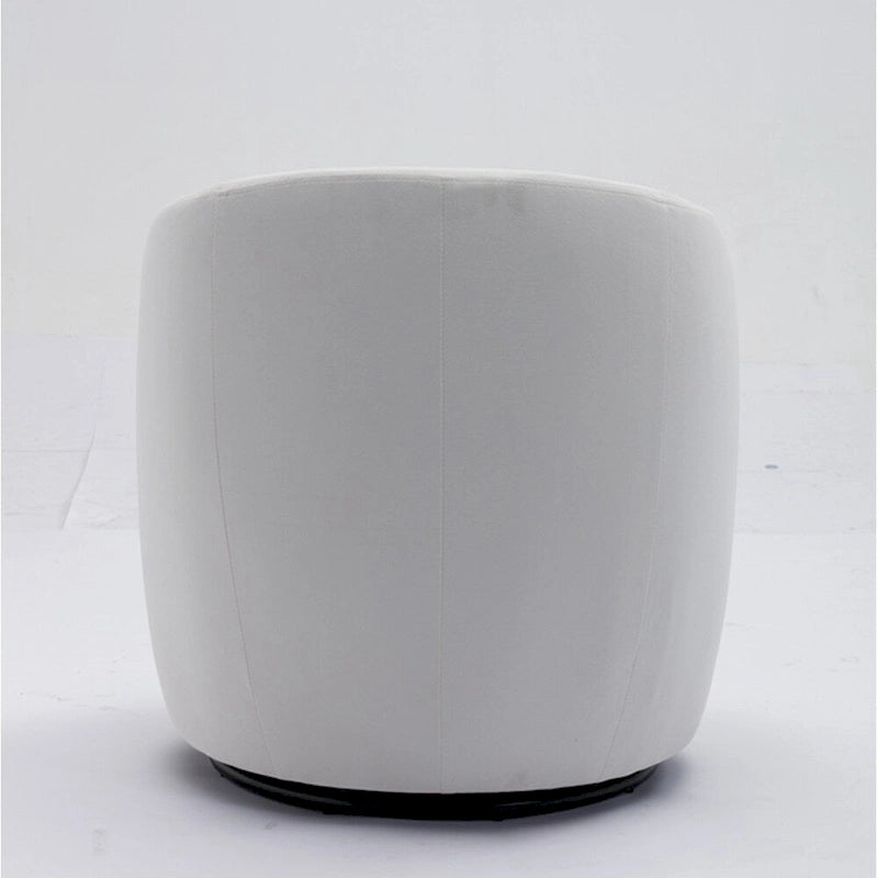 Fauteuil d'appoint pivotant en velours avec anneau thermolaqué
