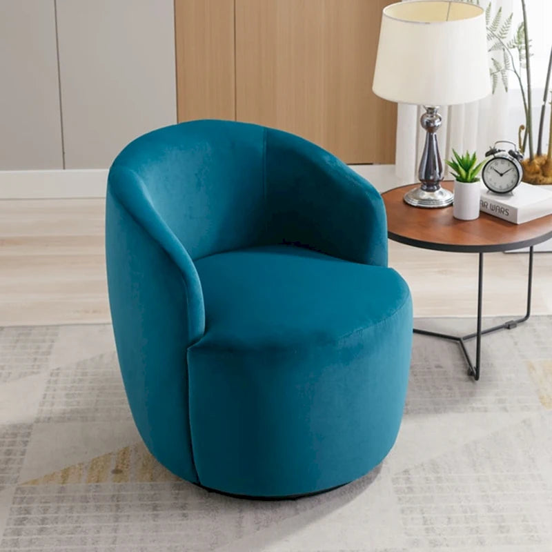 Fauteuil d'appoint pivotant en velours avec anneau thermolaqué
