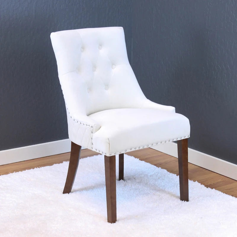 Chaises de salle à manger en velours capitonné (lot de 2)