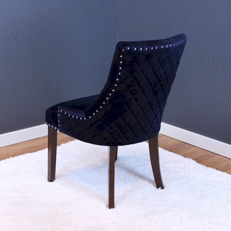 Chaises de salle à manger en velours capitonné (lot de 2)
